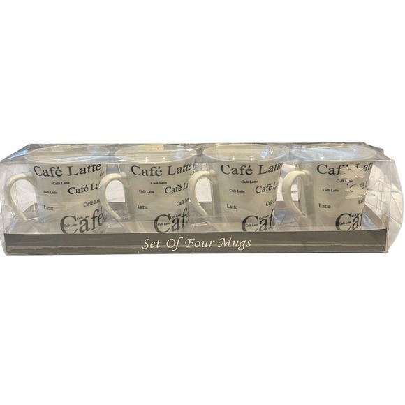 Black & White Coffee Ceramic Mug (Set Of 4), 12 oz - Picture 1 of 3